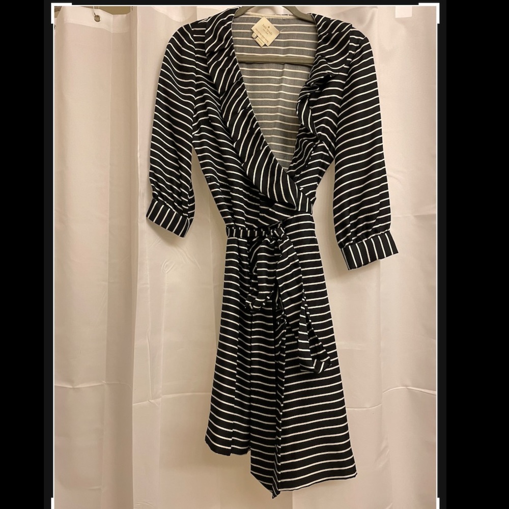 Kate Spade Silk Striped Wrap Dress